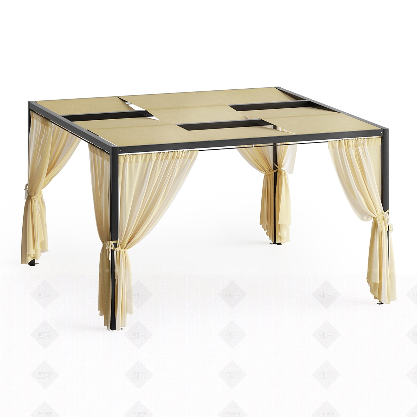 新中式蚊帐3D模型下载【ID:1131809075】