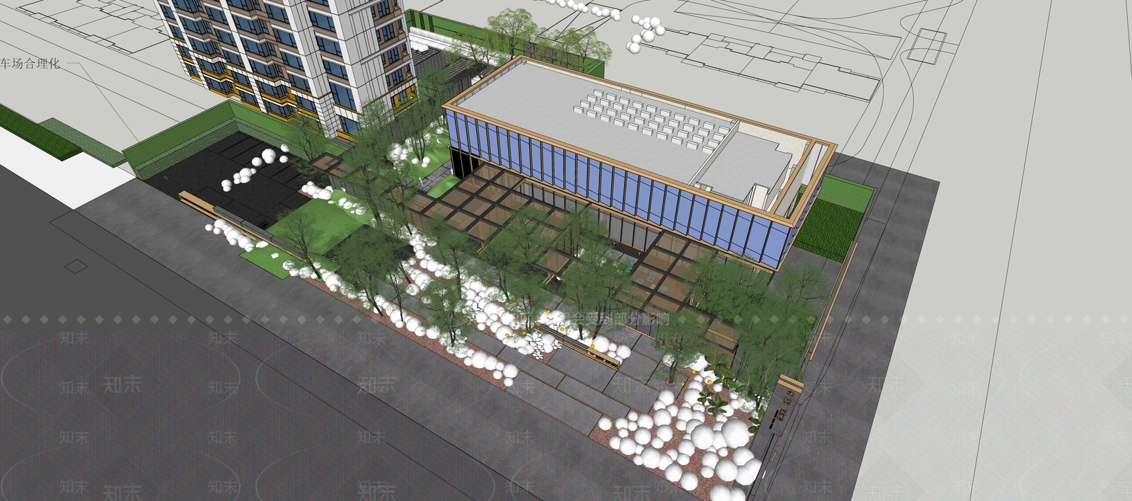 现代示范区景观SU模型下载【ID:1131894597】