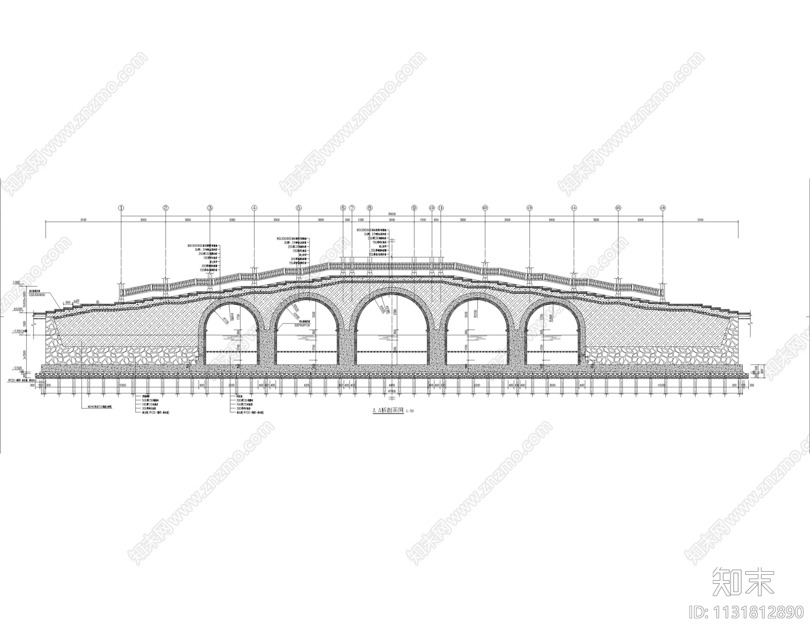 古建廊桥cad施工图下载【ID:1131812890】