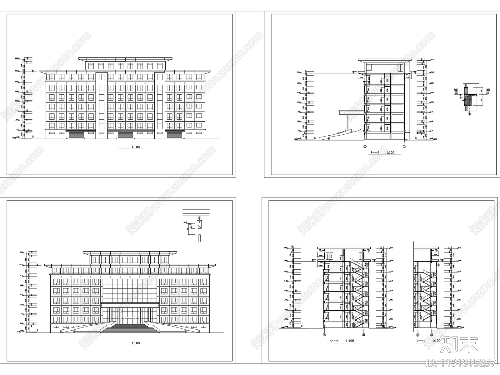 法院建筑设计cad施工图下载【ID:1131815257】