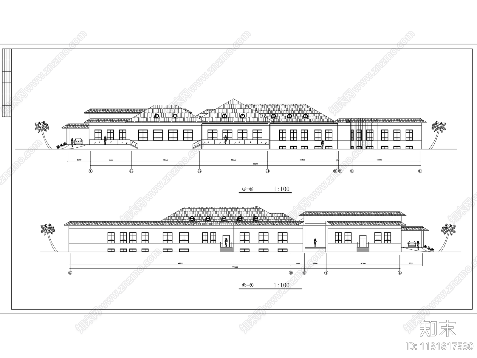 黑龙江招待民宿建筑cad施工图下载【ID:1131817530】