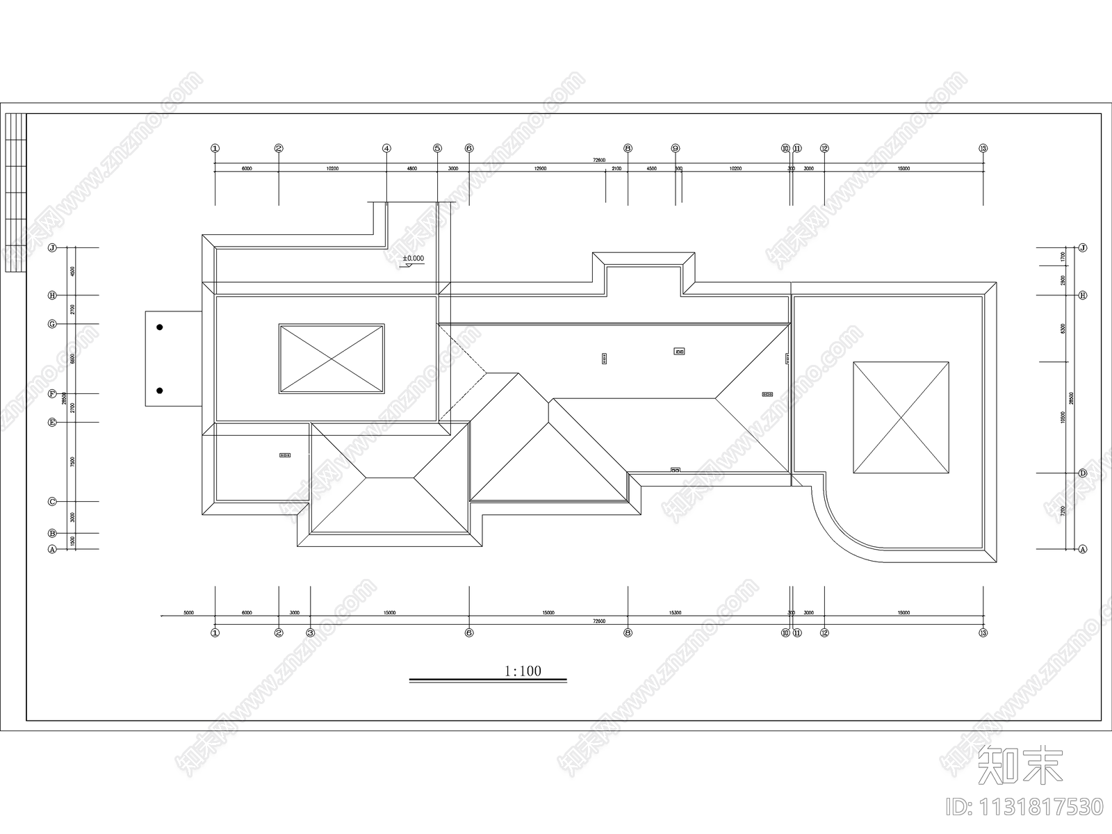 黑龙江招待民宿建筑cad施工图下载【ID:1131817530】