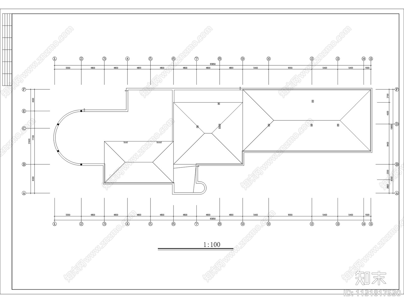 黑龙江招待民宿建筑cad施工图下载【ID:1131817530】