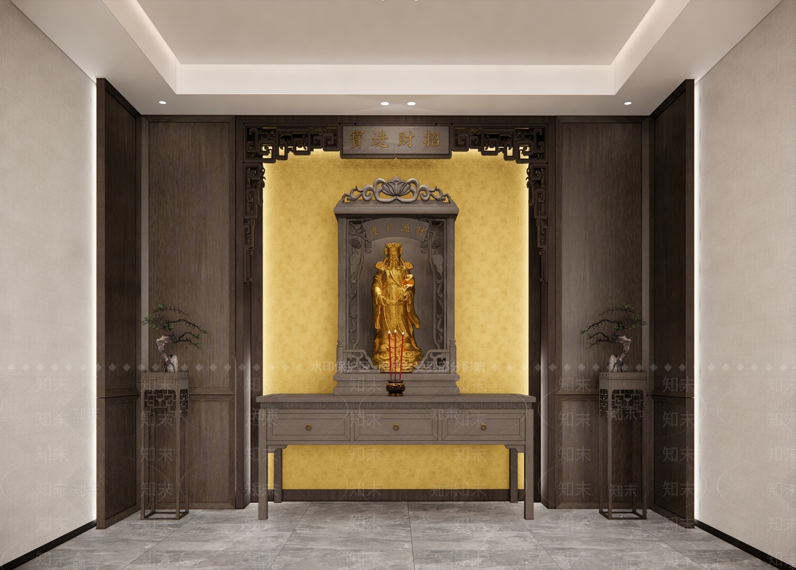 现代佛堂SU模型下载【ID:1131827598】
