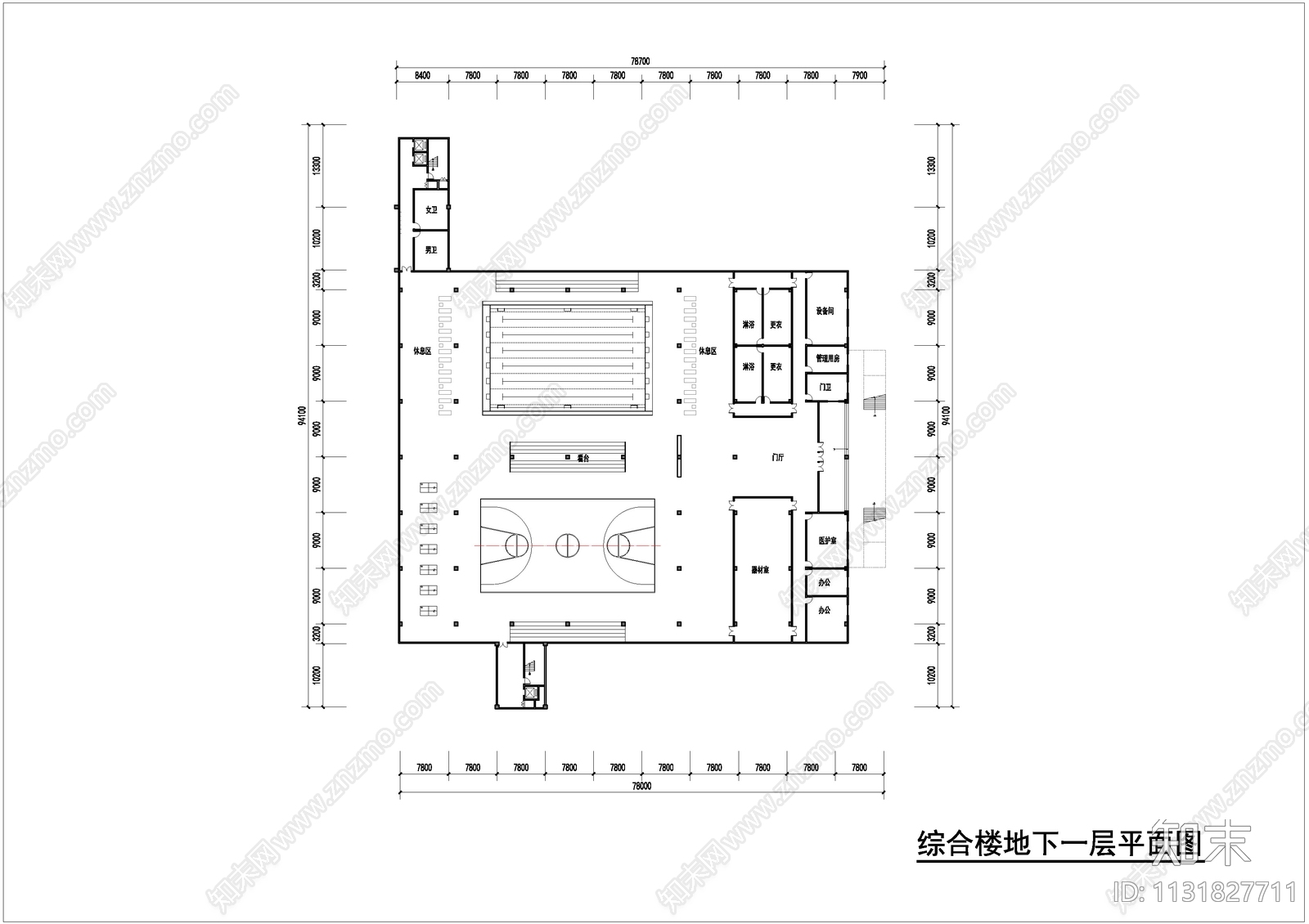 学生宿舍食堂建筑平面图cad施工图下载【ID:1131827711】