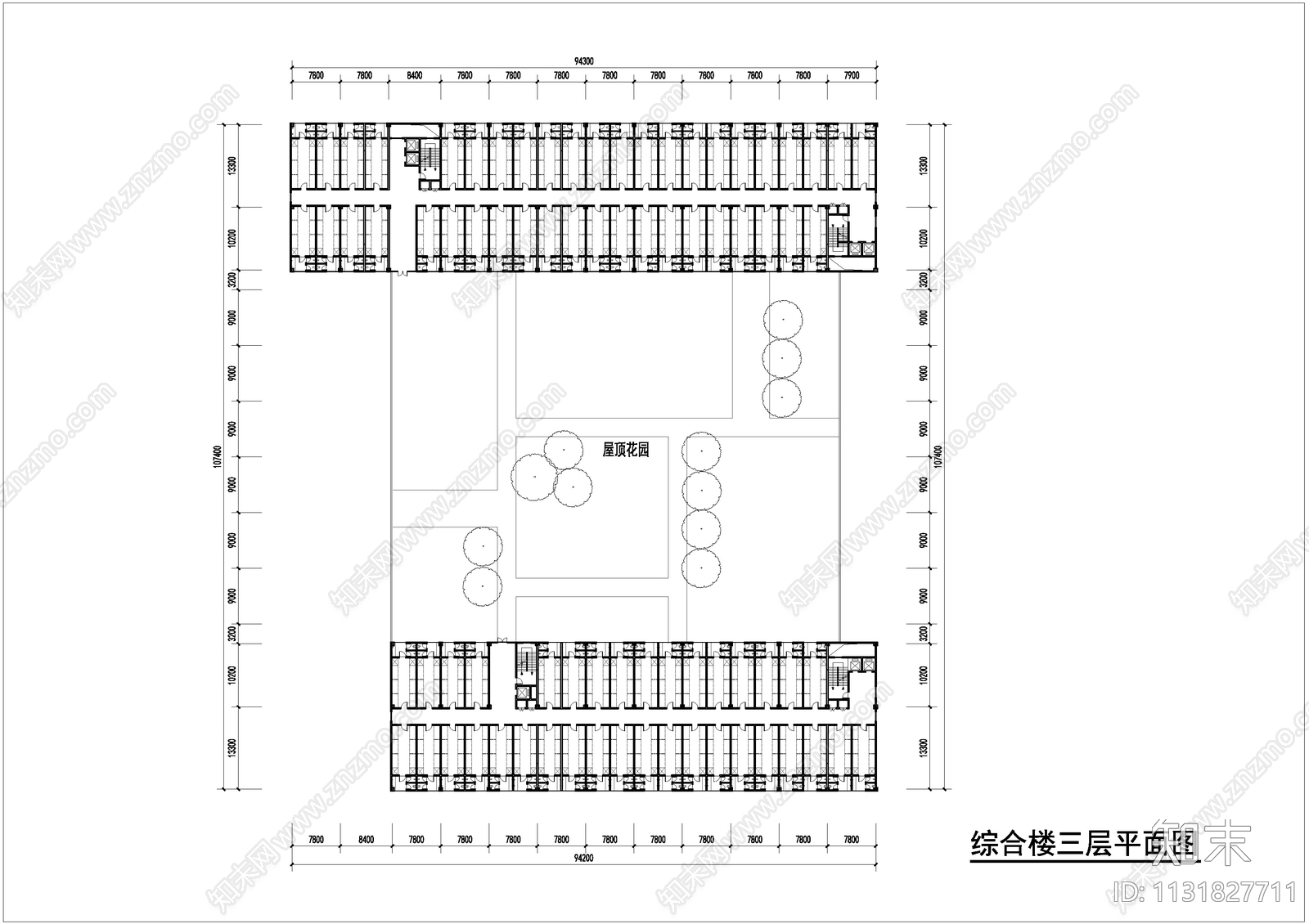 学生宿舍食堂建筑平面图cad施工图下载【ID:1131827711】