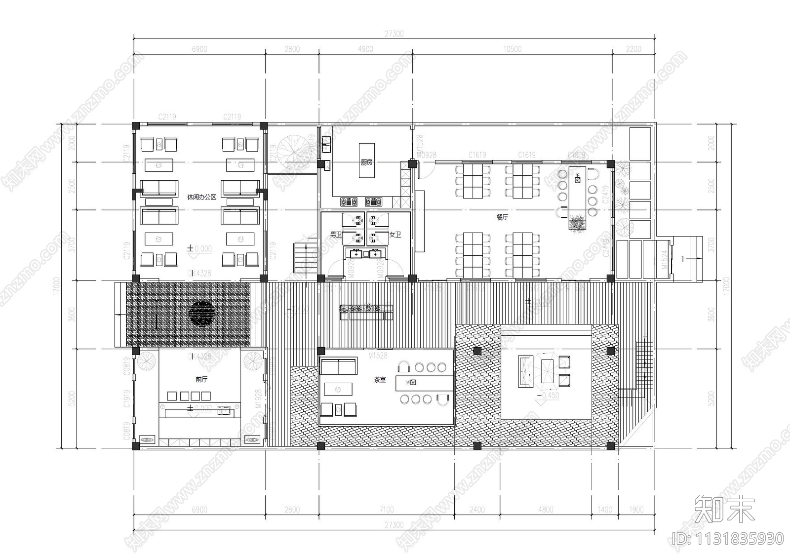 民宿建筑cad施工图下载【ID:1131835930】