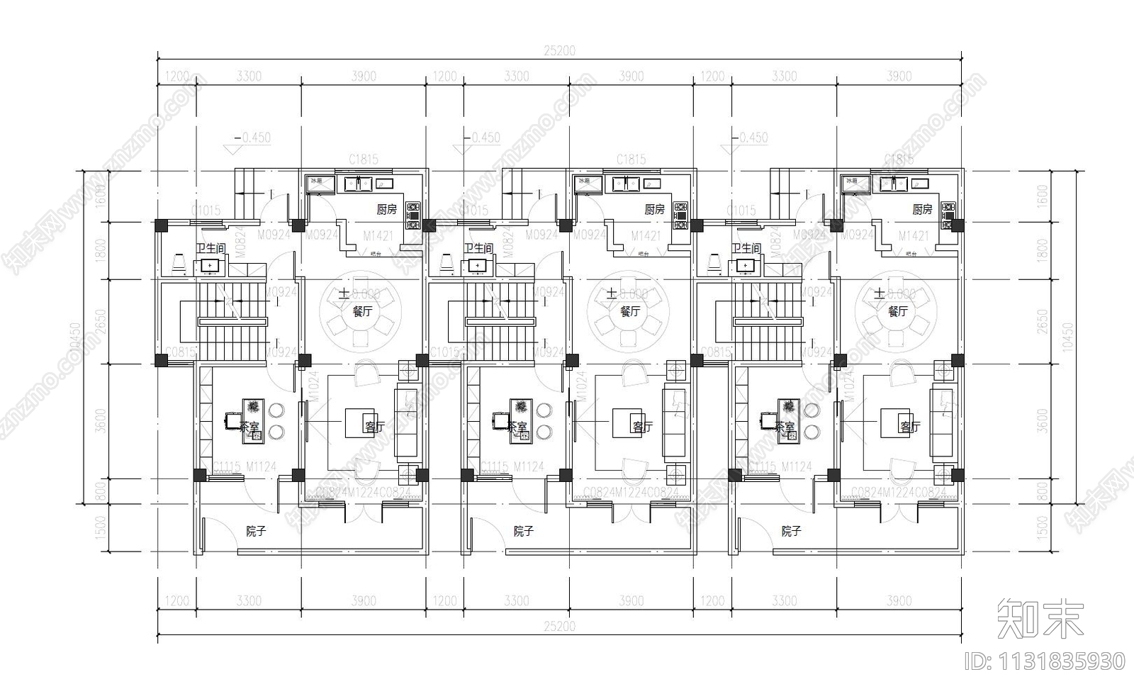 民宿建筑cad施工图下载【ID:1131835930】