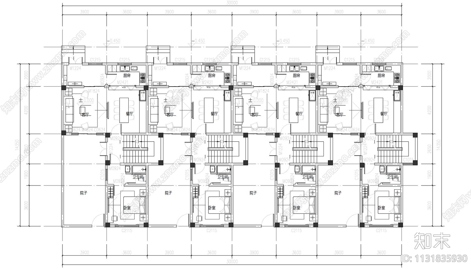 民宿建筑cad施工图下载【ID:1131835930】