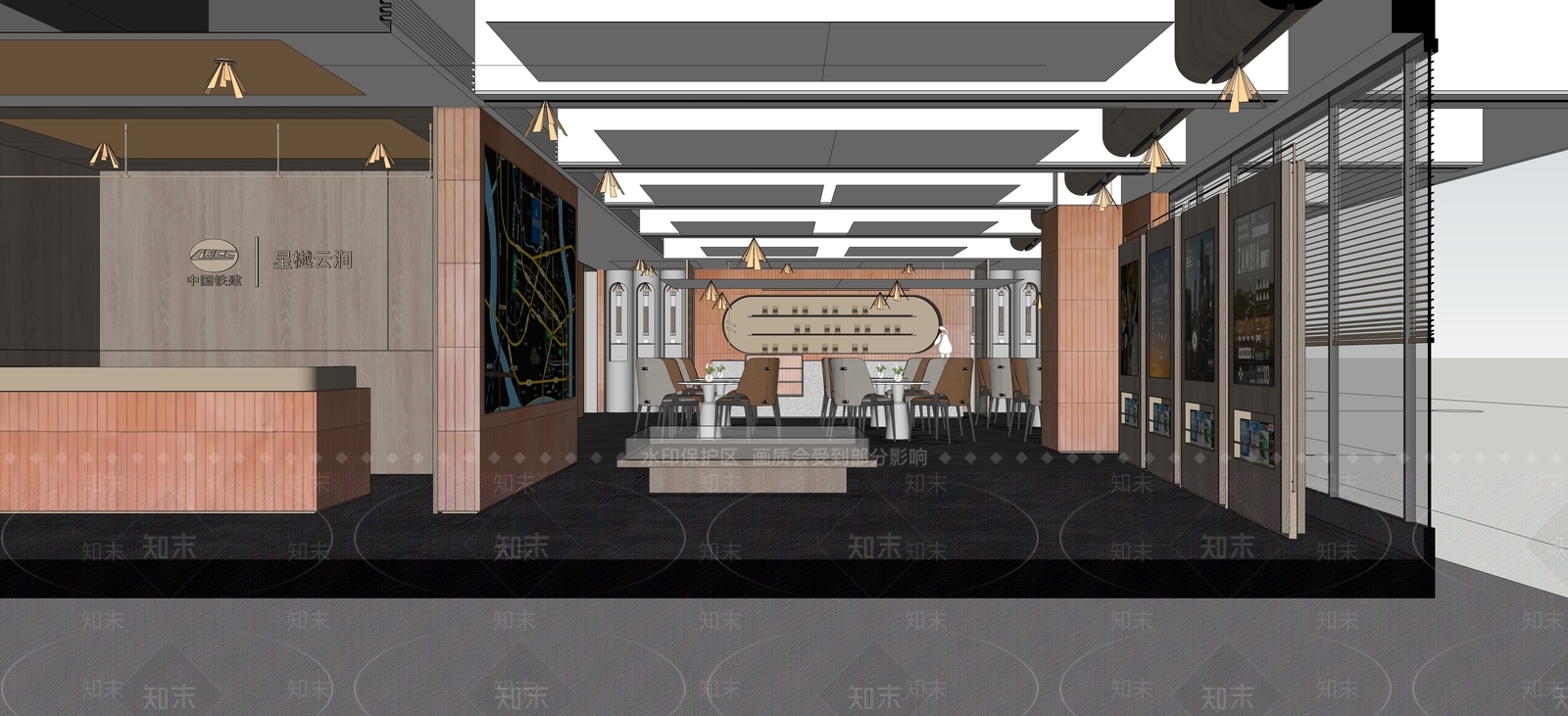 工业风售楼处内部SU模型下载【ID:1131839515】