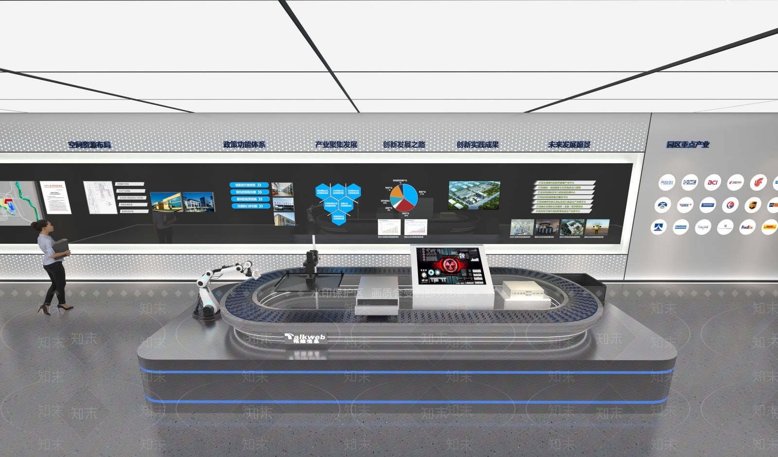 现代企业展厅3D模型下载【ID:1131838664】_知末3d模型网