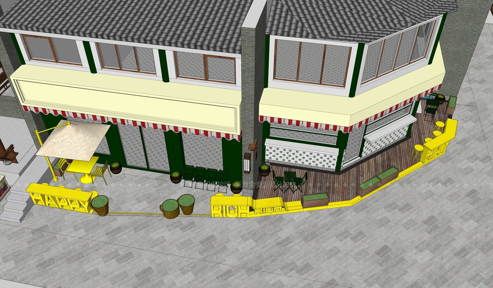 现代商业景观SU模型下载【ID:1131840844】