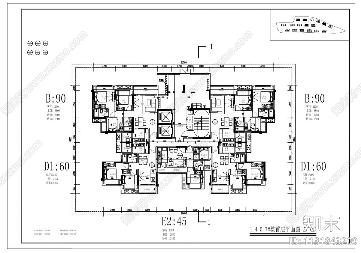 新城雅居住宅区建筑方案cad施工图下载【ID:1131843209】