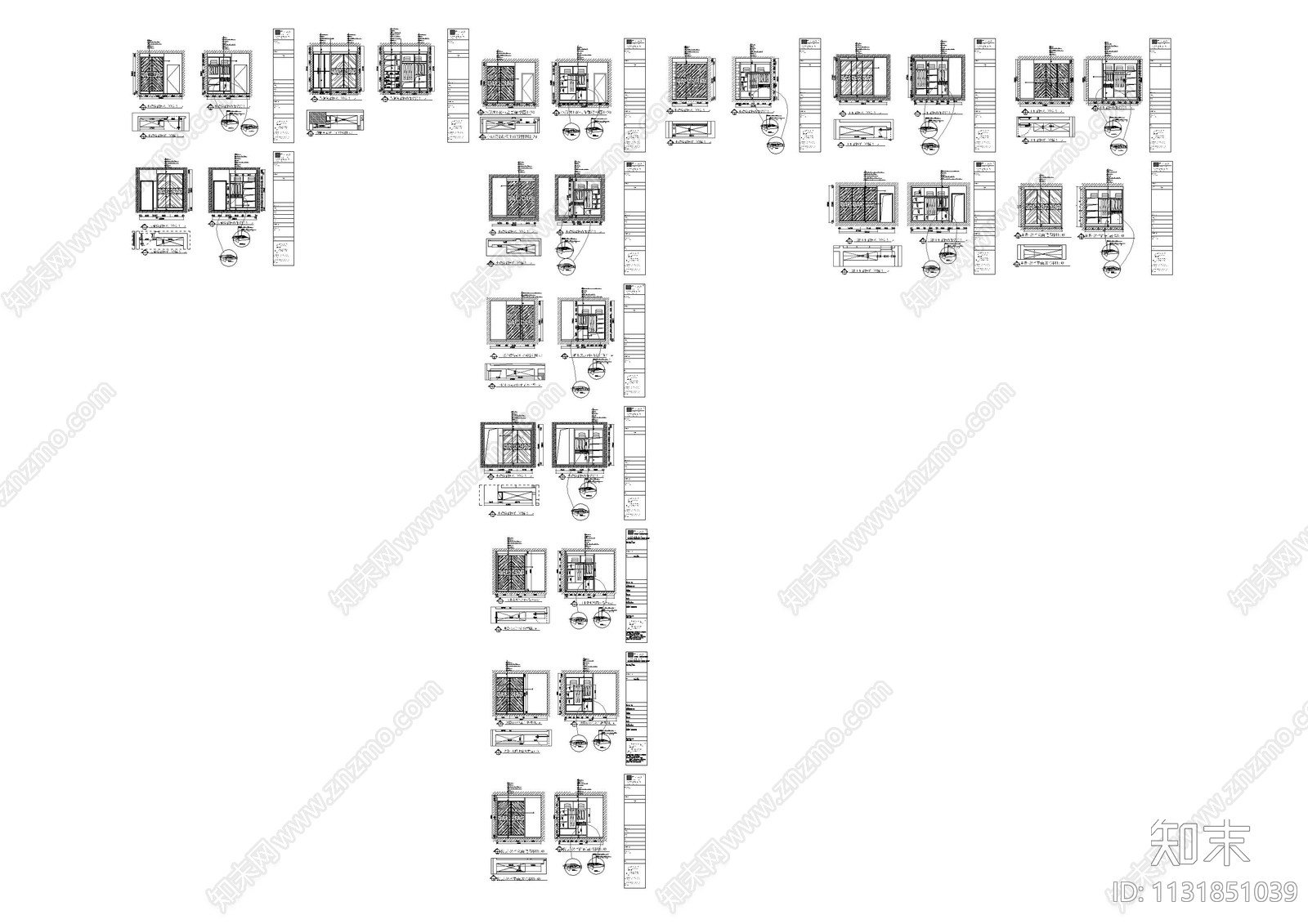 15套柜子结构尺寸及大样图cad施工图下载【ID:1131851039】