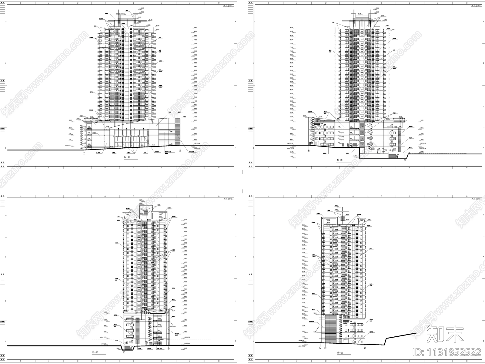 高层商住楼建筑cad施工图下载【ID:1131852522】