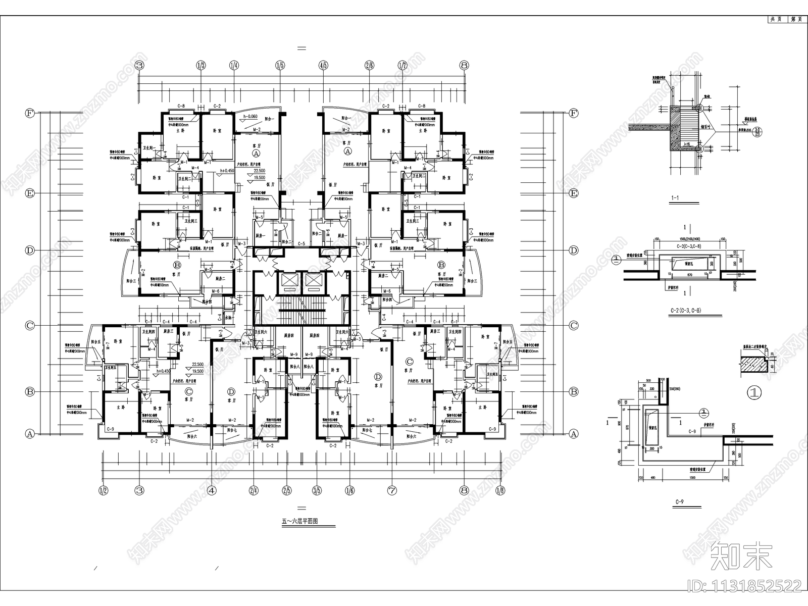 高层商住楼建筑cad施工图下载【ID:1131852522】