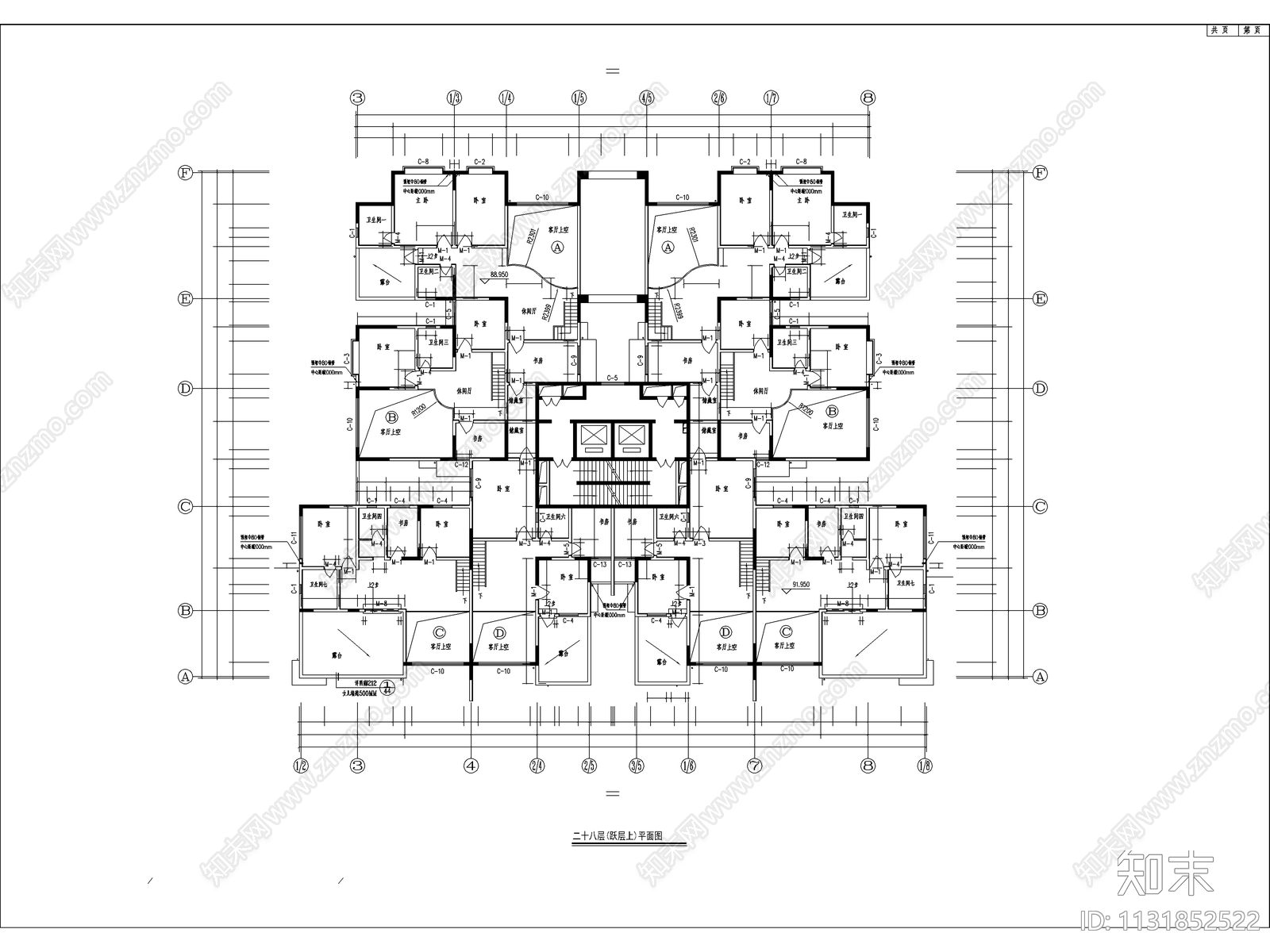 高层商住楼建筑cad施工图下载【ID:1131852522】