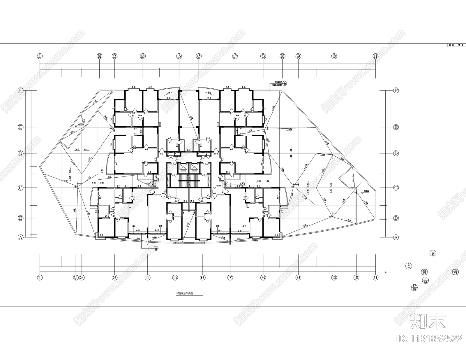 高层商住楼建筑cad施工图下载【ID:1131852522】