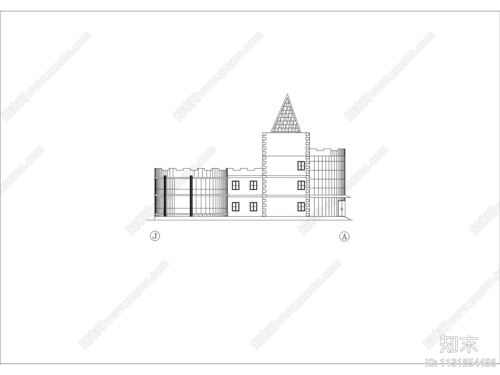 度假村综合楼建筑cad施工图下载【ID:1131854456】