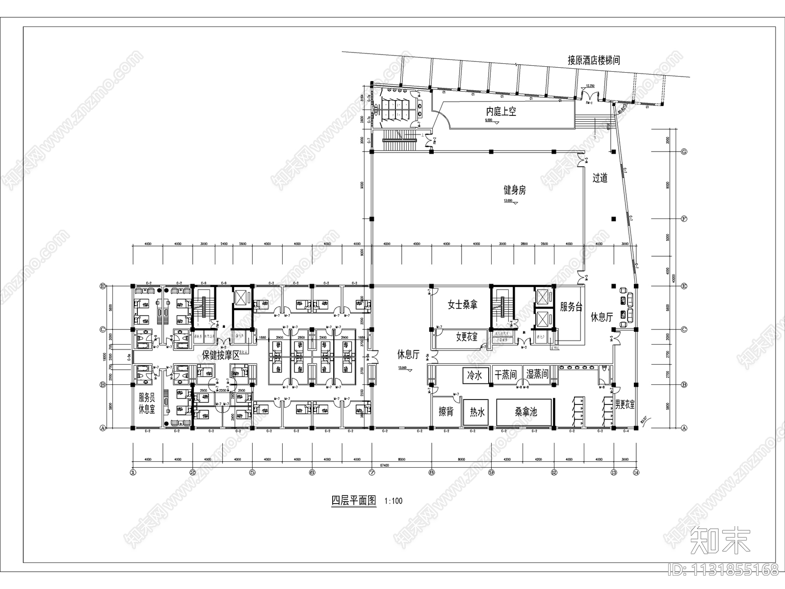 高层现代酒店方建筑cad施工图下载【ID:1131855168】