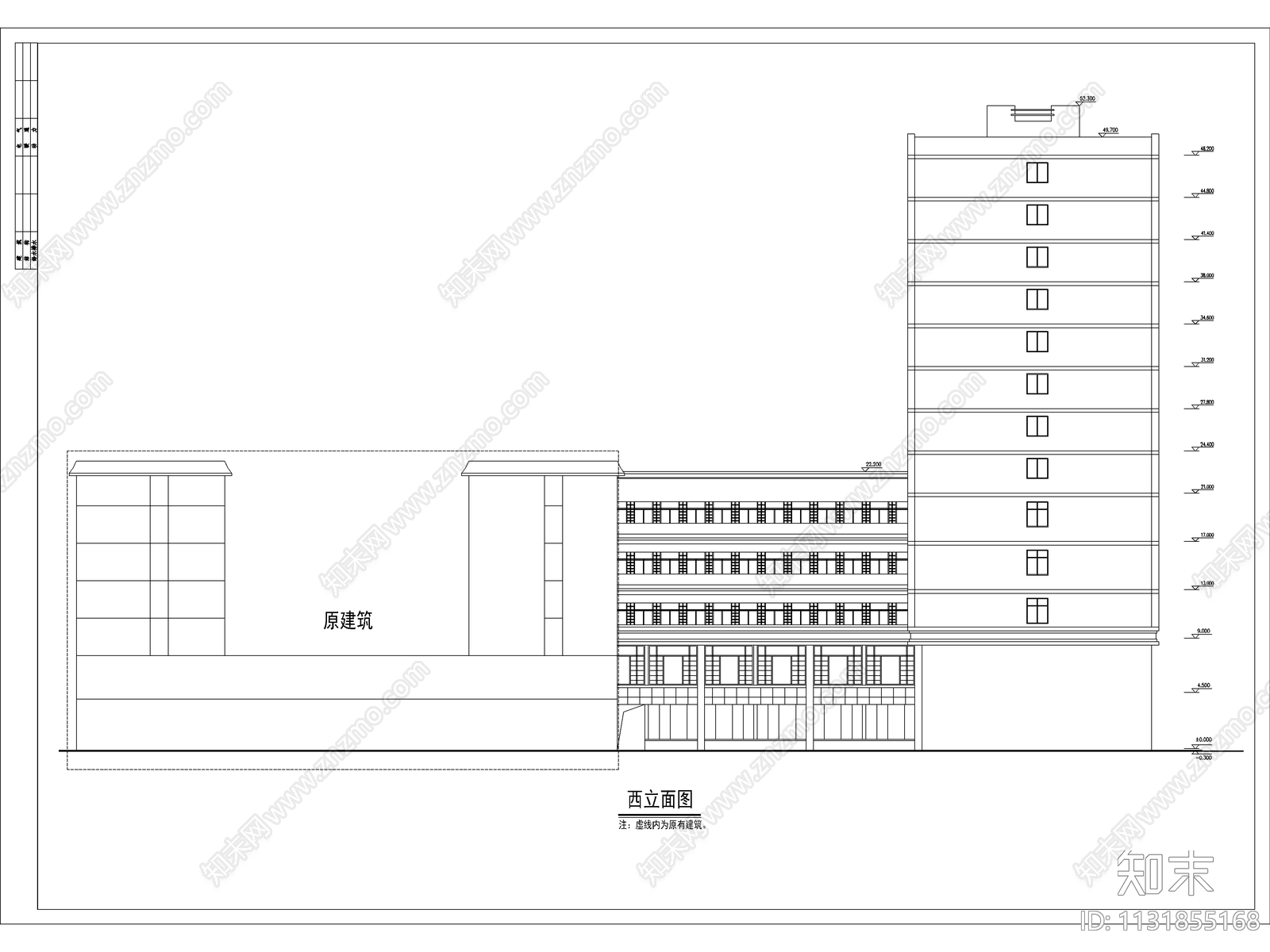 高层现代酒店方建筑cad施工图下载【ID:1131855168】