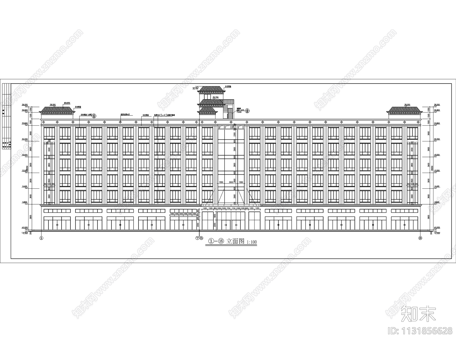 广东六层酒店建筑cad施工图下载【ID:1131856628】