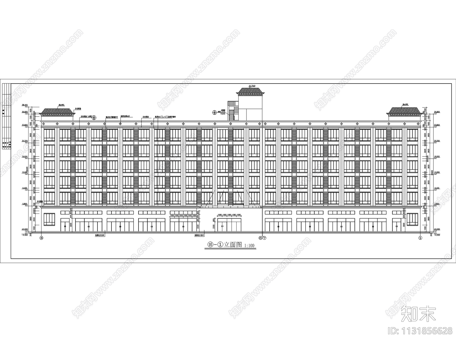 广东六层酒店建筑cad施工图下载【ID:1131856628】