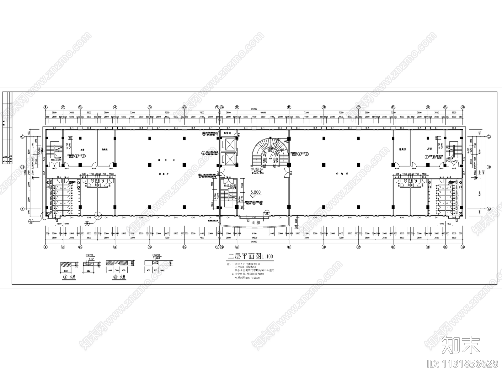 广东六层酒店建筑cad施工图下载【ID:1131856628】