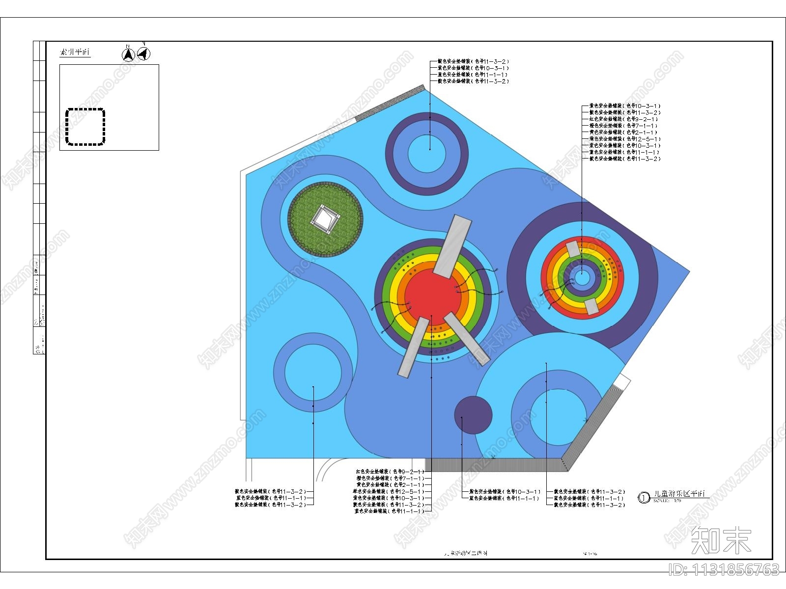 儿童活动区细部cad施工图下载【ID:1131856763】