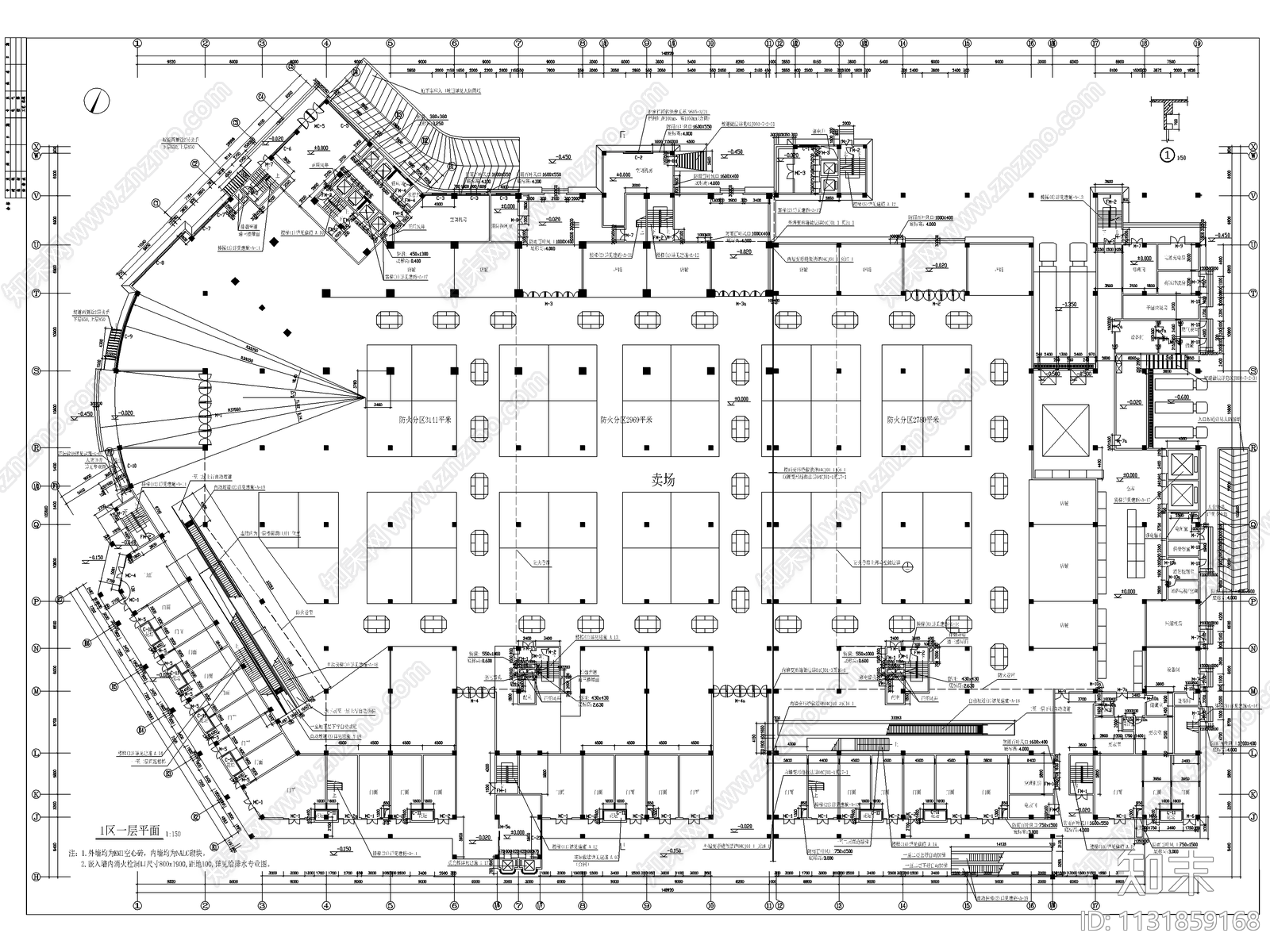 海岸商住综合楼设计cad施工图下载【ID:1131859168】