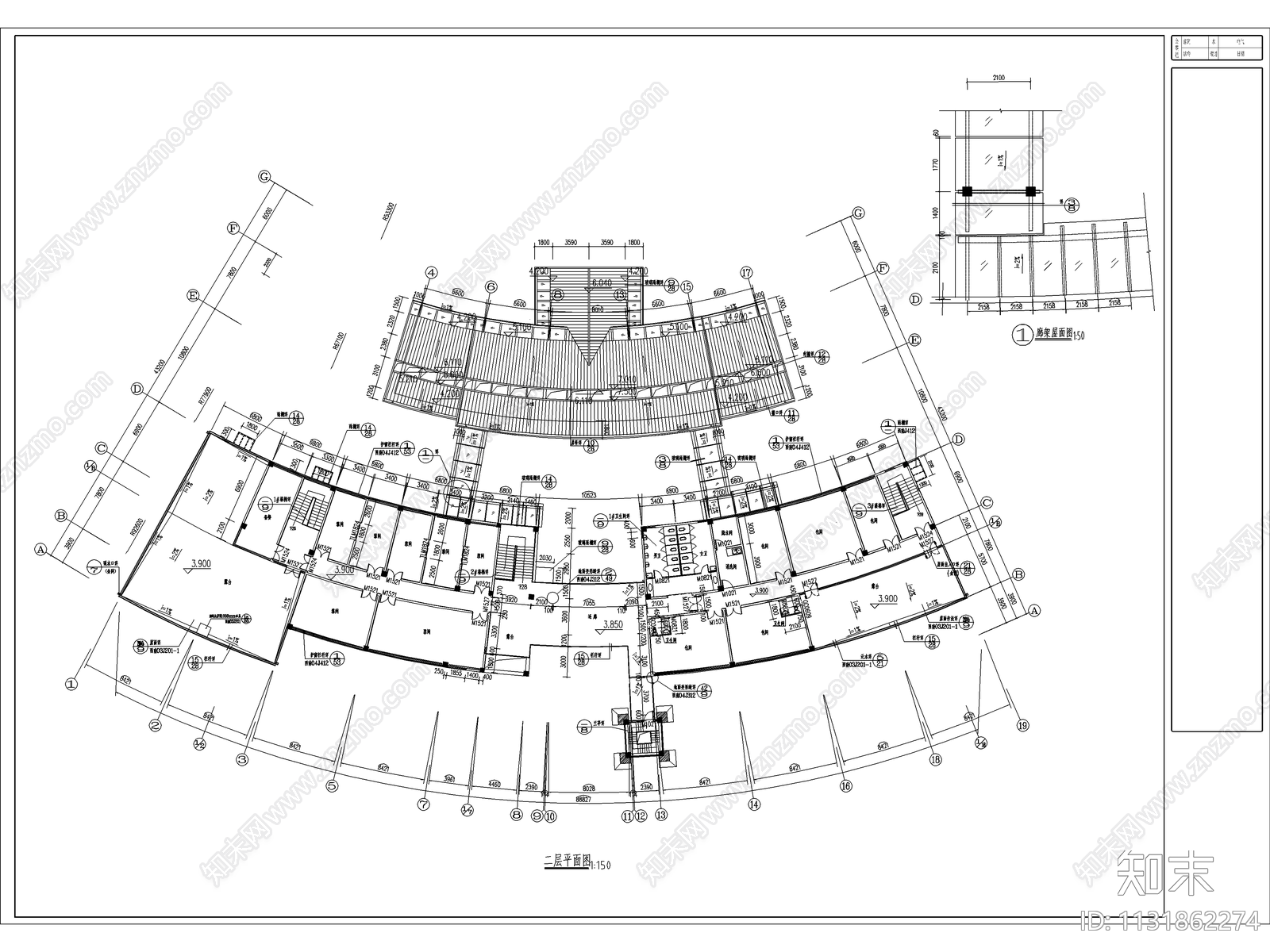 半岛娱乐会所建筑cad施工图下载【ID:1131862274】