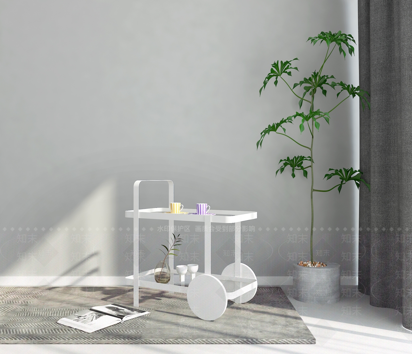 现代小推车茶几3D模型下载【ID:1131865012】