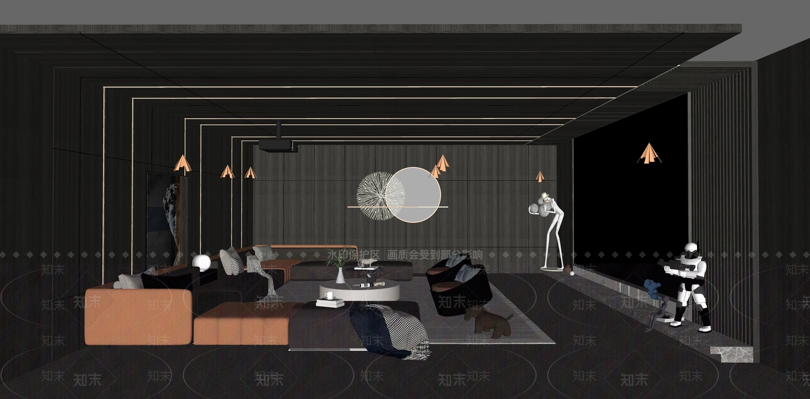 现代影音室SU模型下载【ID:1131868585】