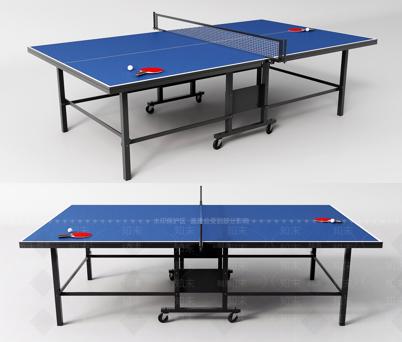 乒乓球台SU模型下载【ID:1131869456】