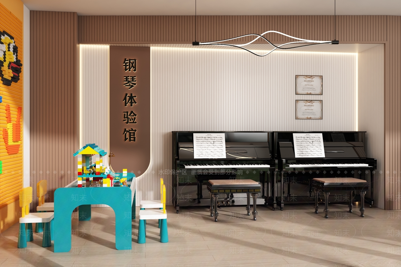 现代钢琴房3D模型下载【ID:1131872595】