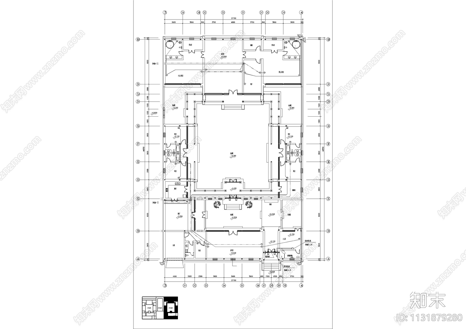 四合院电气CAD图施工图下载【ID:1131879280】