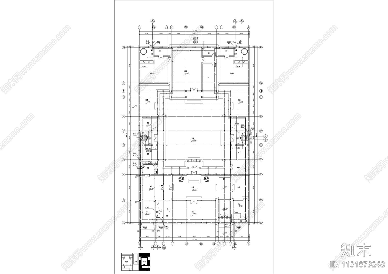 院子建筑给排水CAD图施工图下载【ID:1131879263】