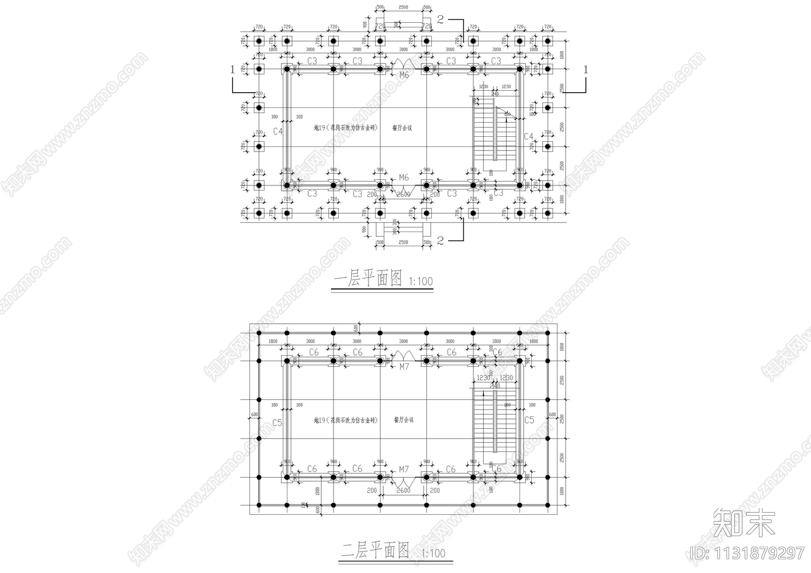 餐饮院建筑cad施工图下载【ID:1131879297】