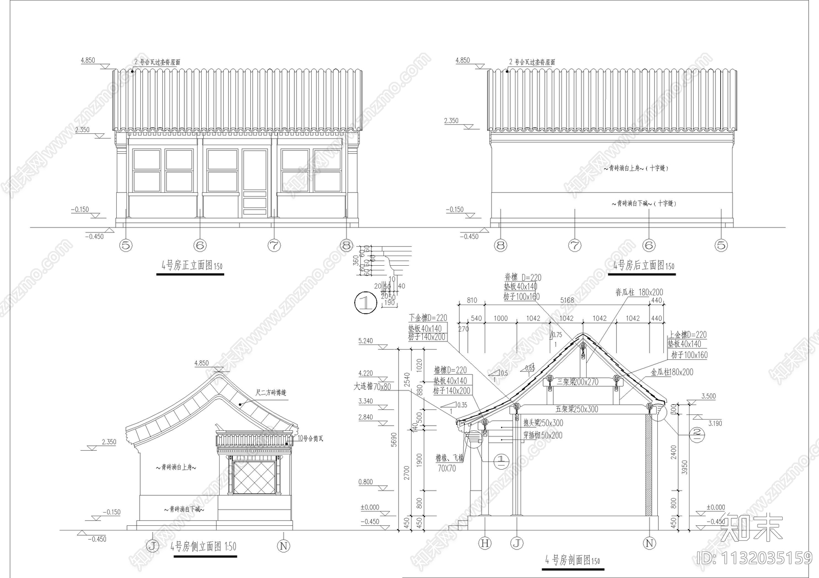 居住建筑带庭院cad施工图下载【ID:1132035159】