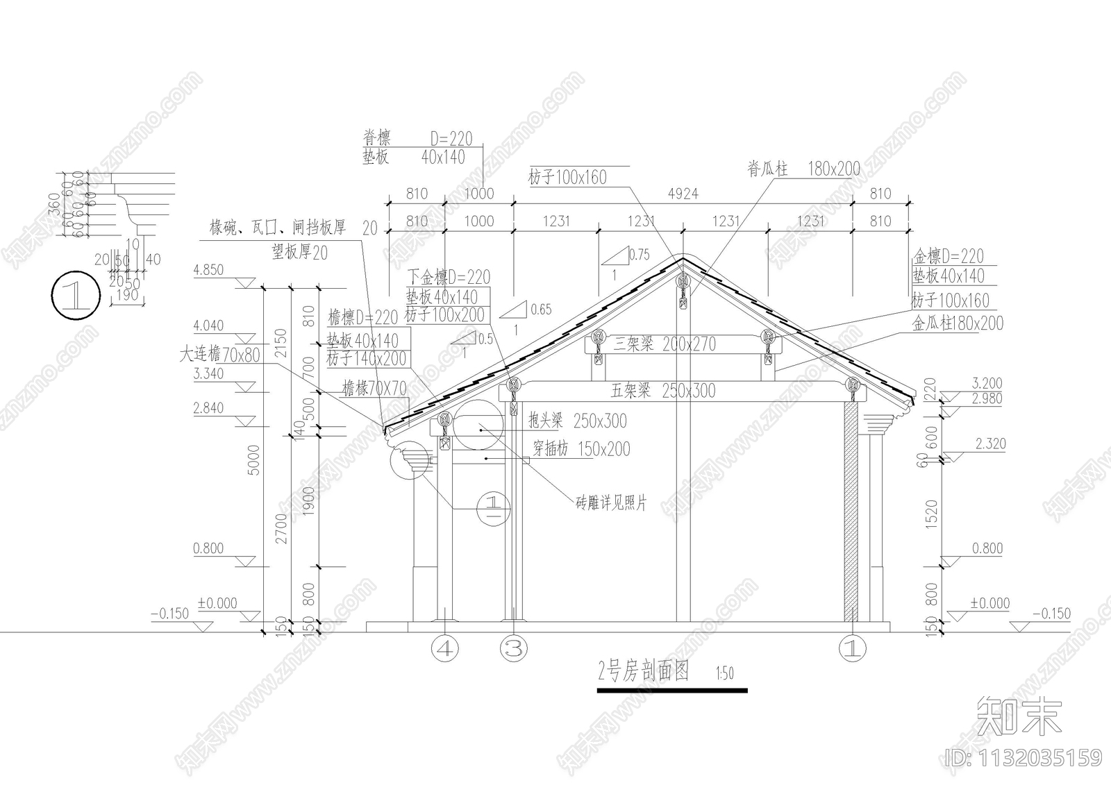 居住建筑带庭院cad施工图下载【ID:1132035159】