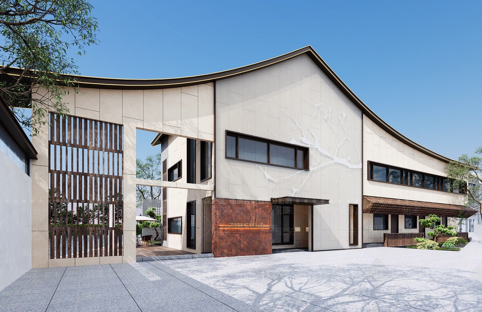 新中式民宿外观3D模型下载【ID:1131882320】