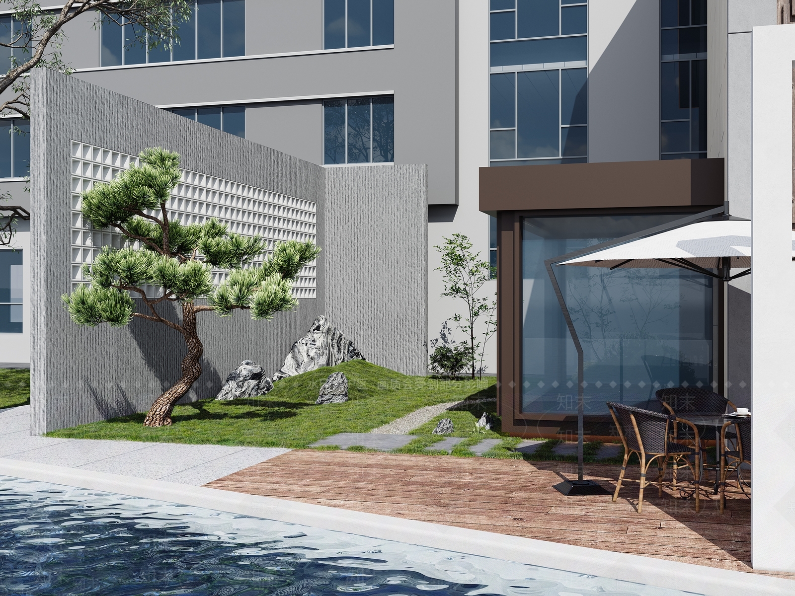 新中式民宿外观3D模型下载【ID:1131882320】