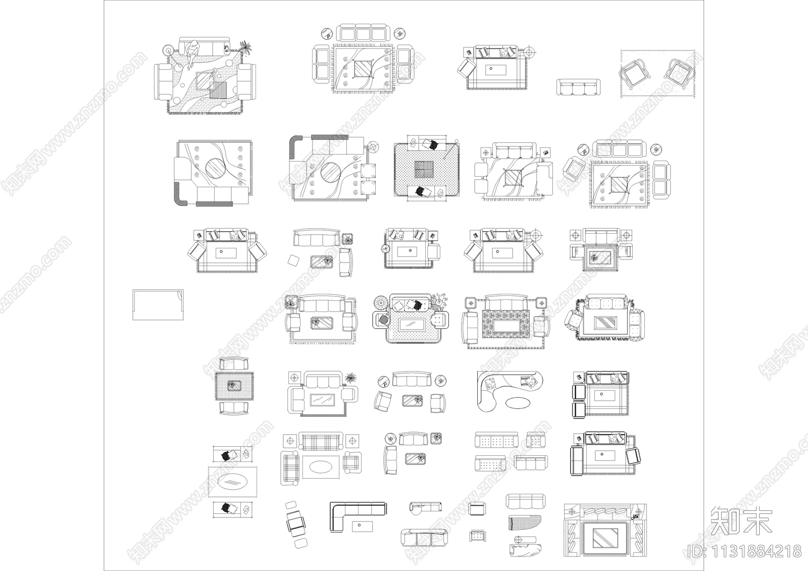 CAD图库平立面合集cad施工图下载【ID:1131884218】