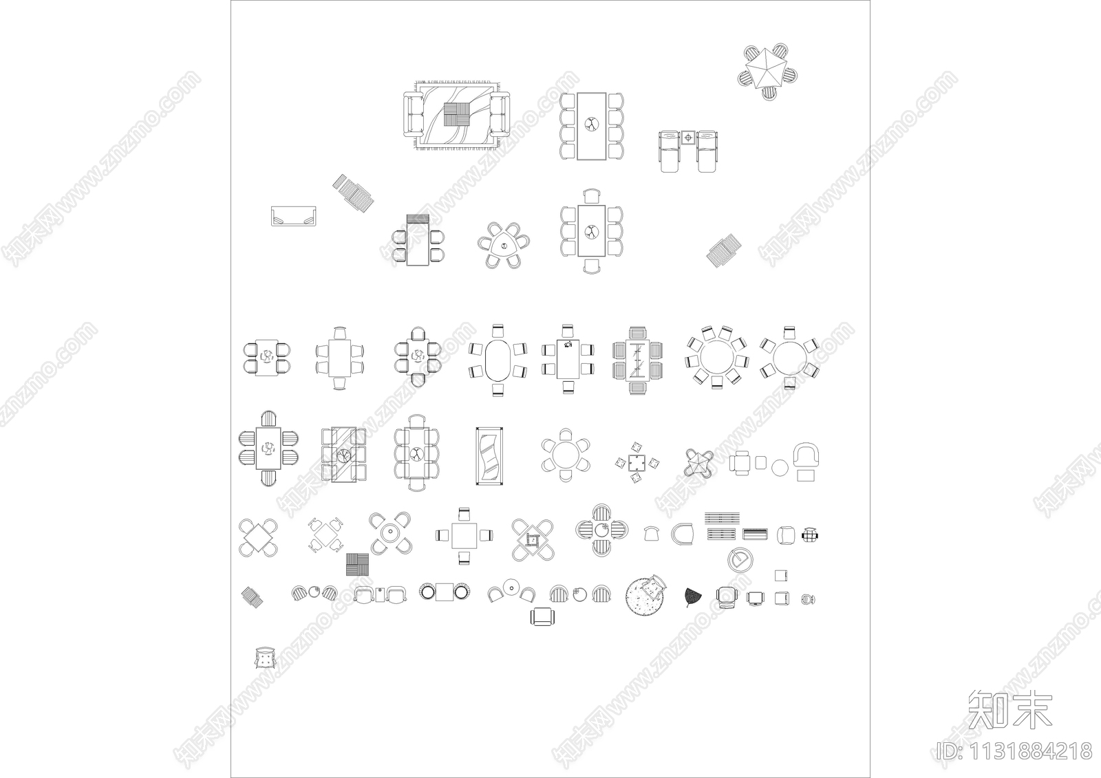 CAD图库平立面合集cad施工图下载【ID:1131884218】