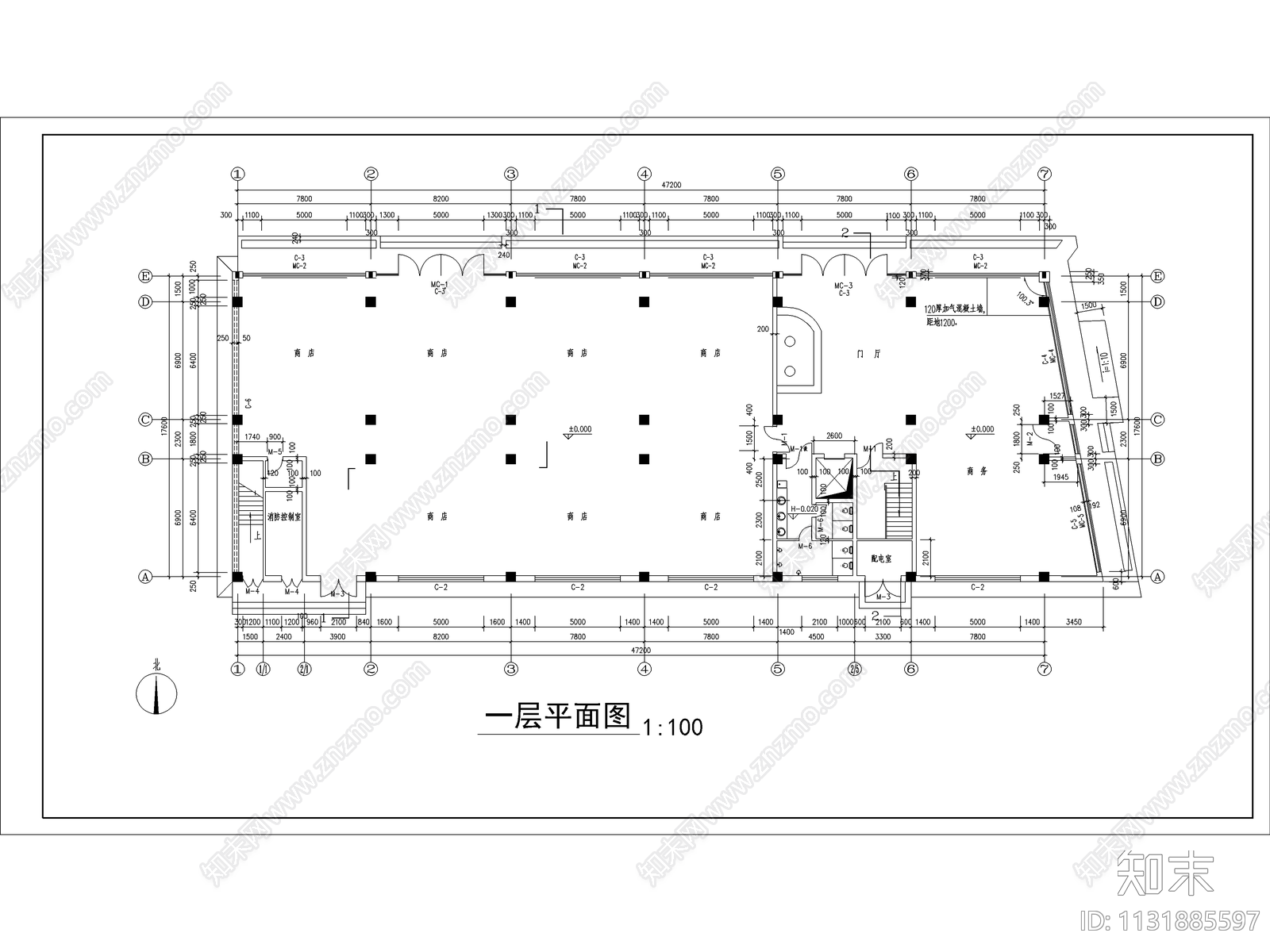 宾馆商住楼建筑设计cad施工图下载【ID:1131885597】