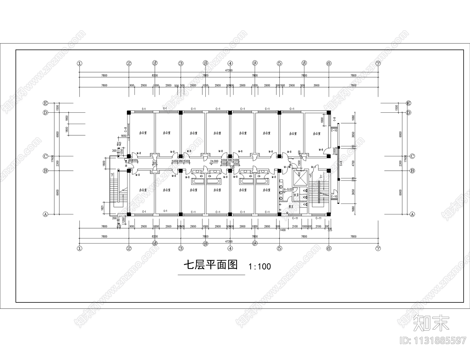 宾馆商住楼建筑设计cad施工图下载【ID:1131885597】