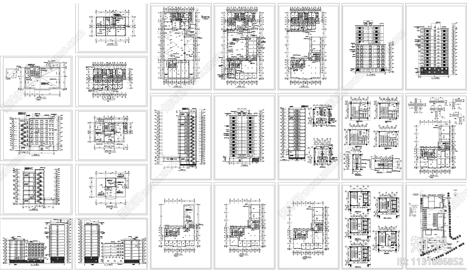 宾馆建筑设计cad施工图下载【ID:1131886852】