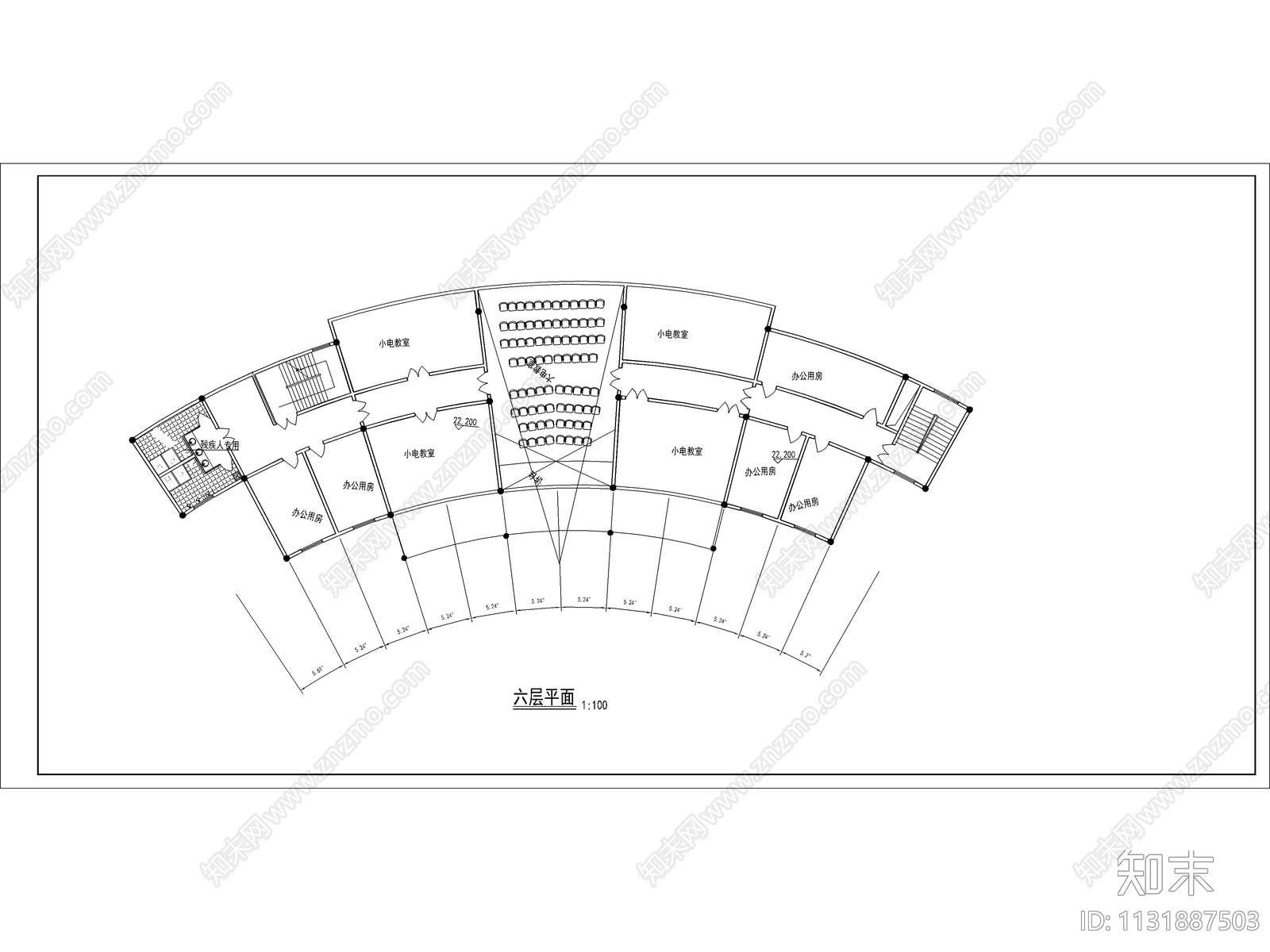 宾馆客房平面图施工图下载【ID:1131887503】