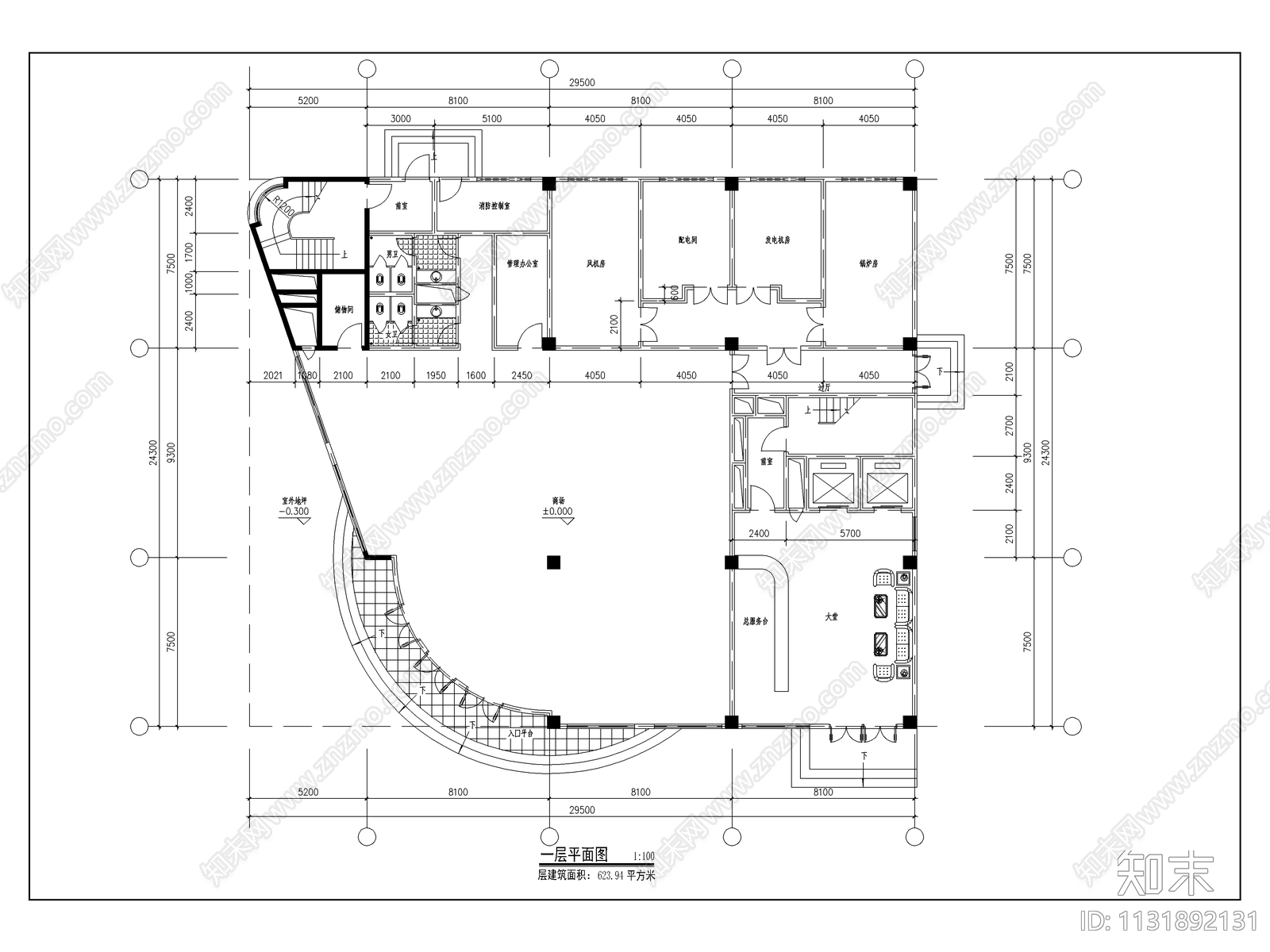 宾馆建筑设计cad施工图下载【ID:1131892131】