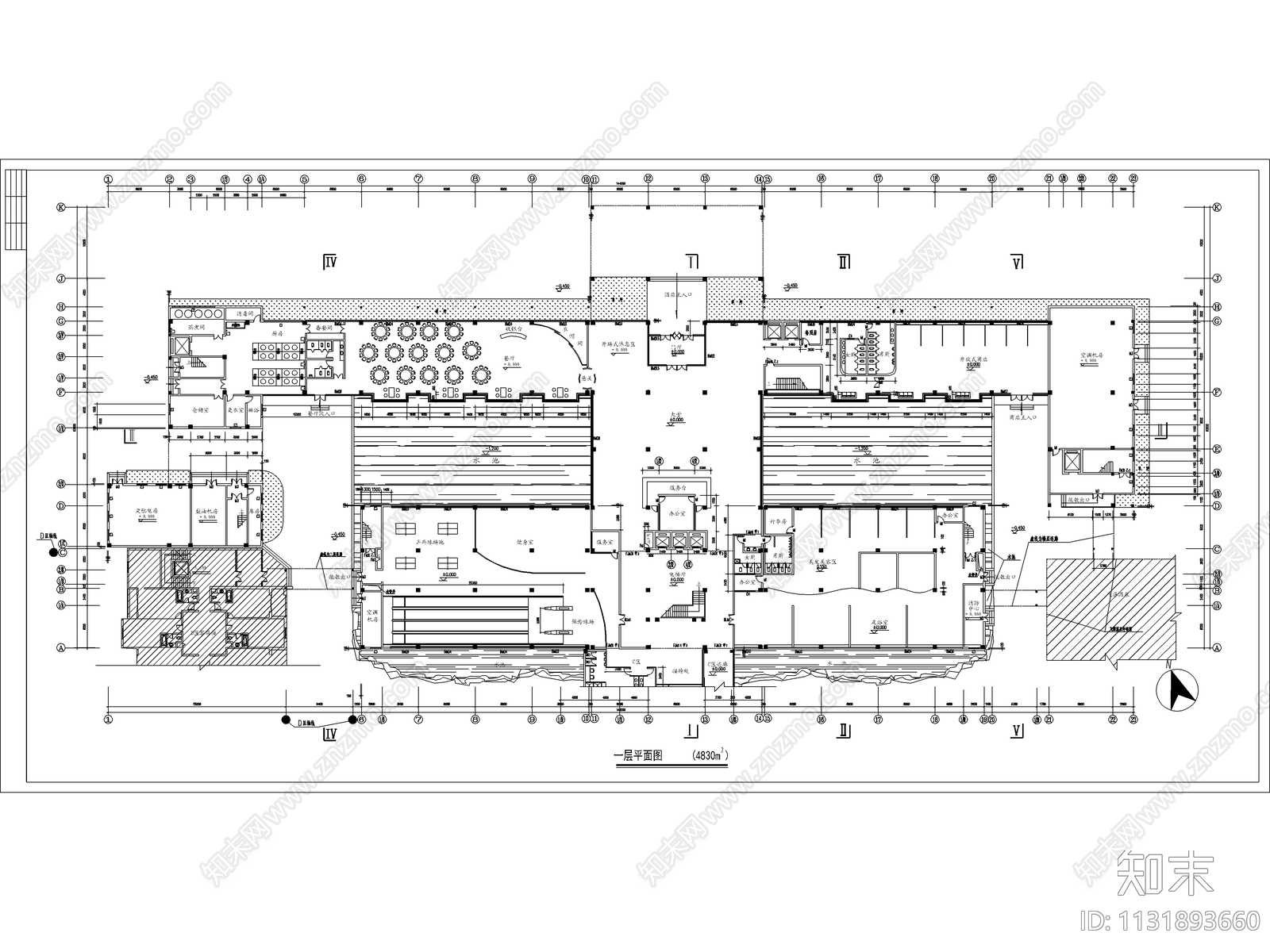 宾馆设计建筑设计cad施工图下载【ID:1131893660】